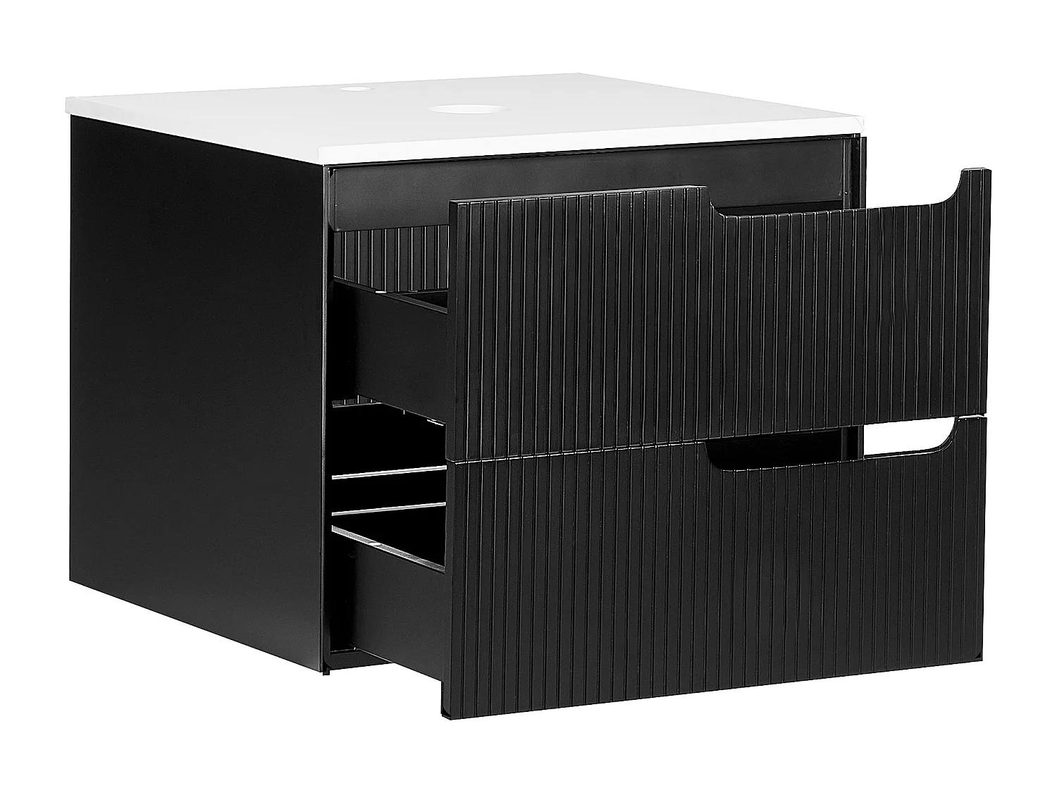 Wandmontierter Waschtischunterschrank QUINTELA 60 cm Schwarz