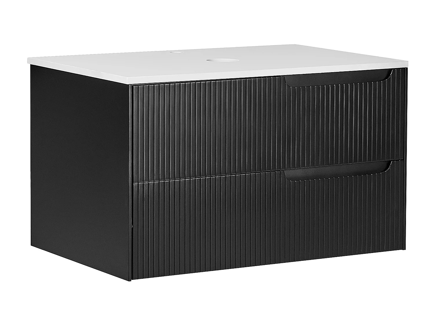 Meuble lavabo mural QUINTELA 80 cm Noir