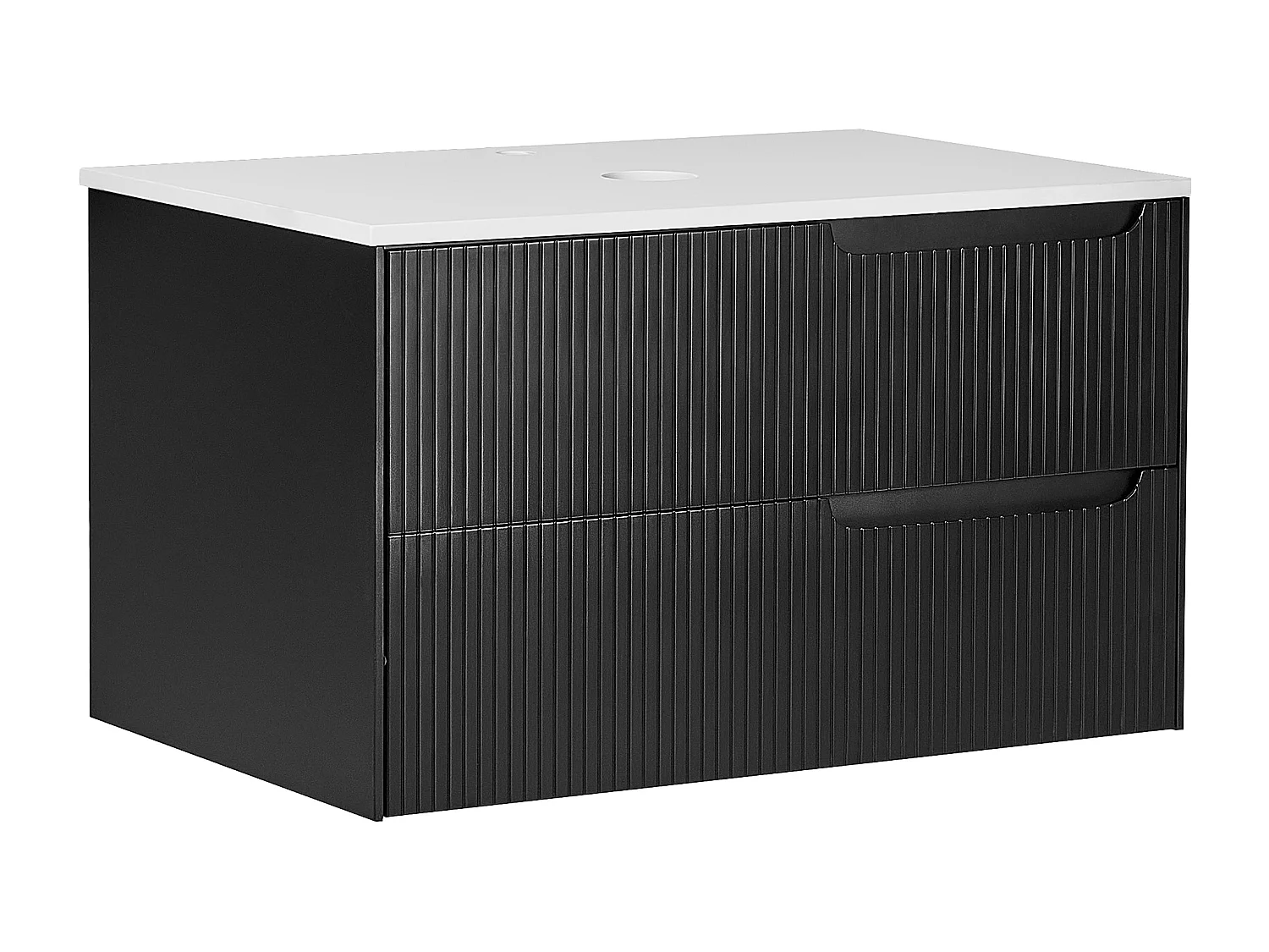 Mobile lavabo da parete QUINTELA 80 cm Nero