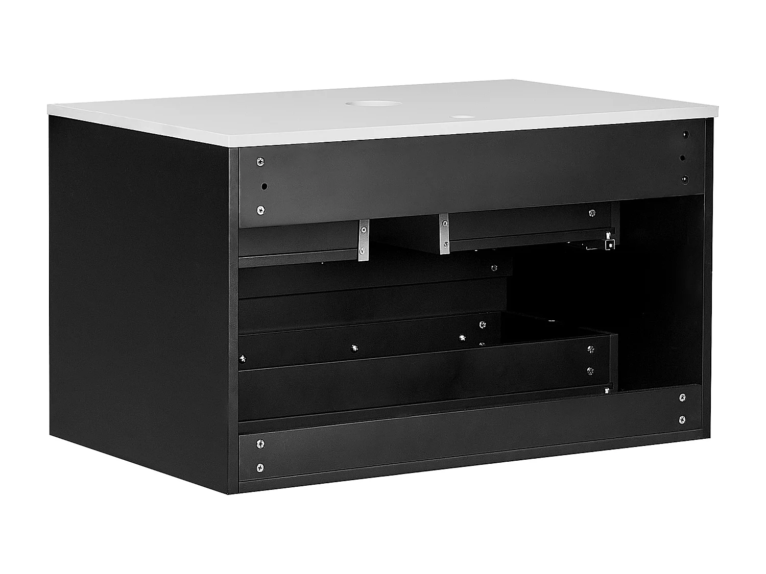 Mobile lavabo da parete QUINTELA 80 cm Nero