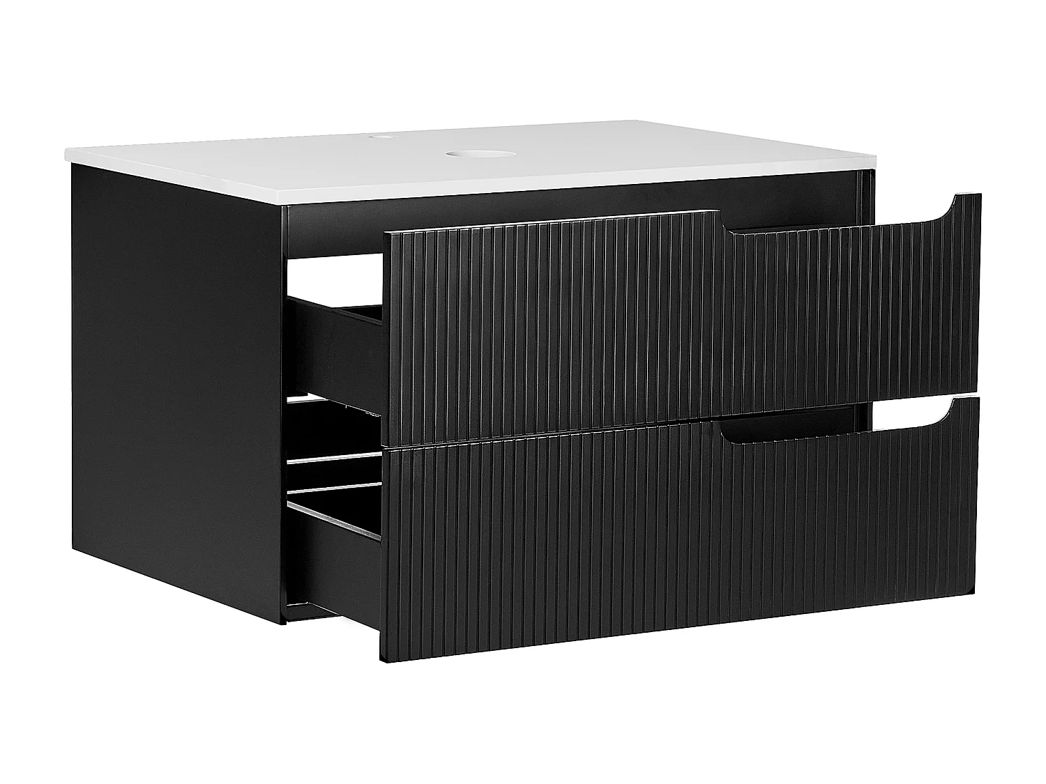 Meuble lavabo mural QUINTELA 80 cm Noir