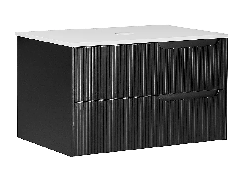 Wandmontierter Waschtischunterschrank QUINTELA 80 cm Schwarz