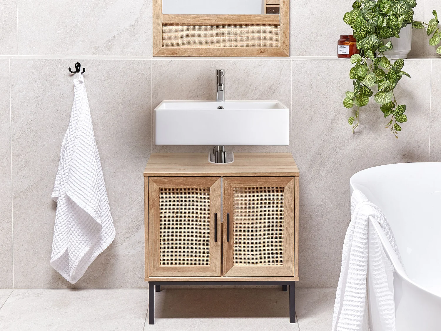 Meuble-lavabo ROSELL 60 cm Marron clair