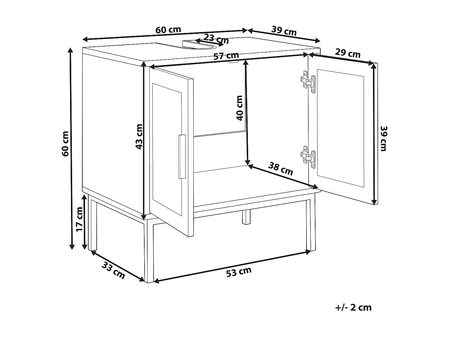 Meuble-lavabo ROSELL 60 cm Marron clair
