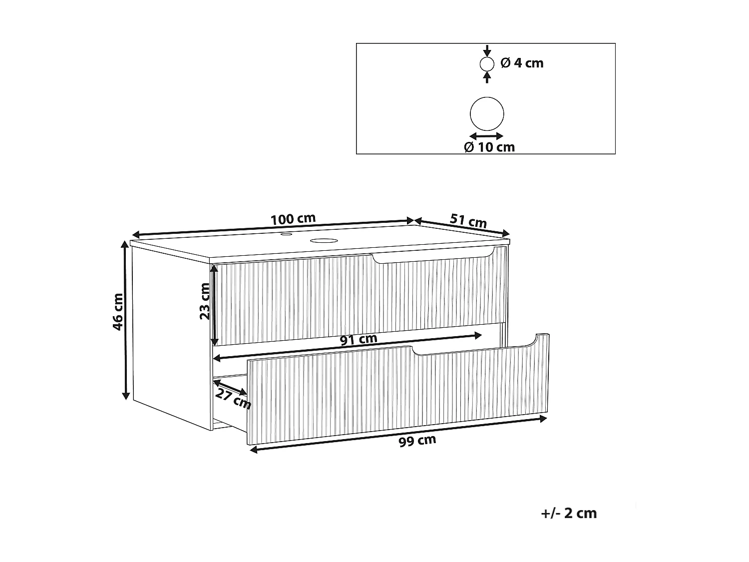 Mobile lavabo da parete QUINTELA 100 cm Bianco