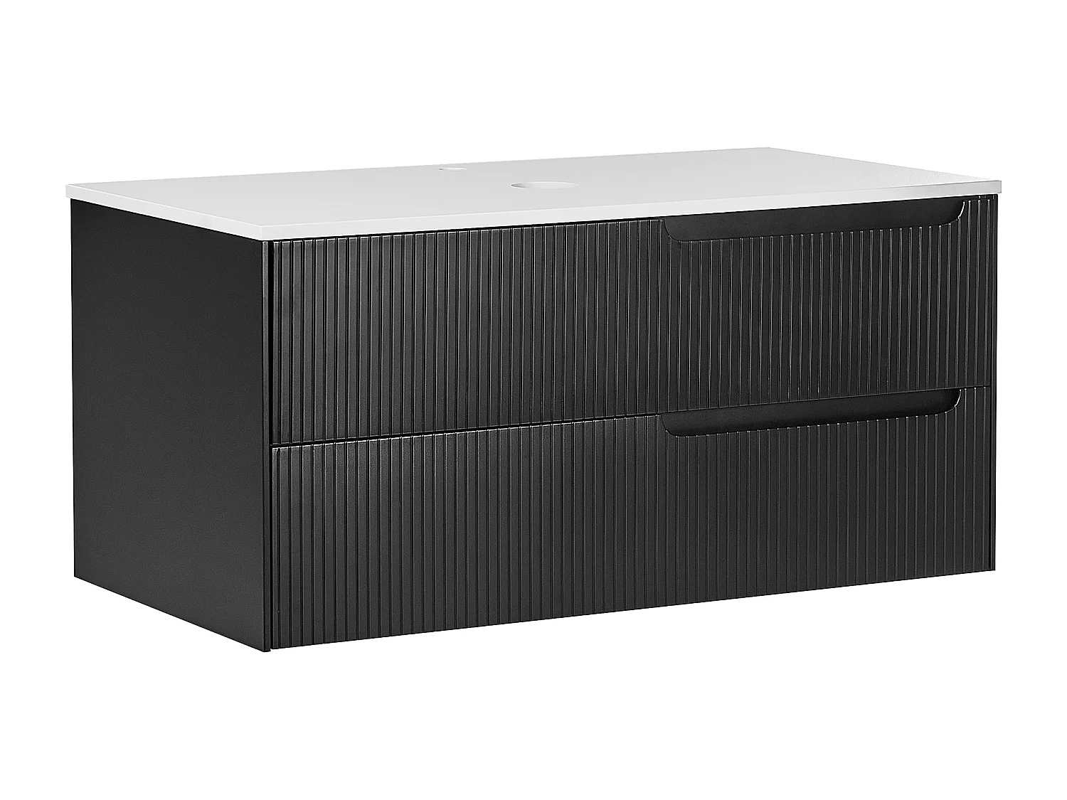 Meuble lavabo mural QUINTELA 100 cm Noir