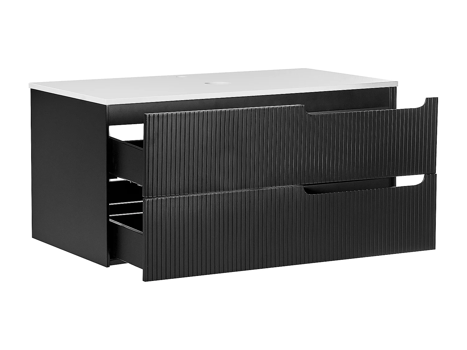 Meuble lavabo mural QUINTELA 100 cm Noir