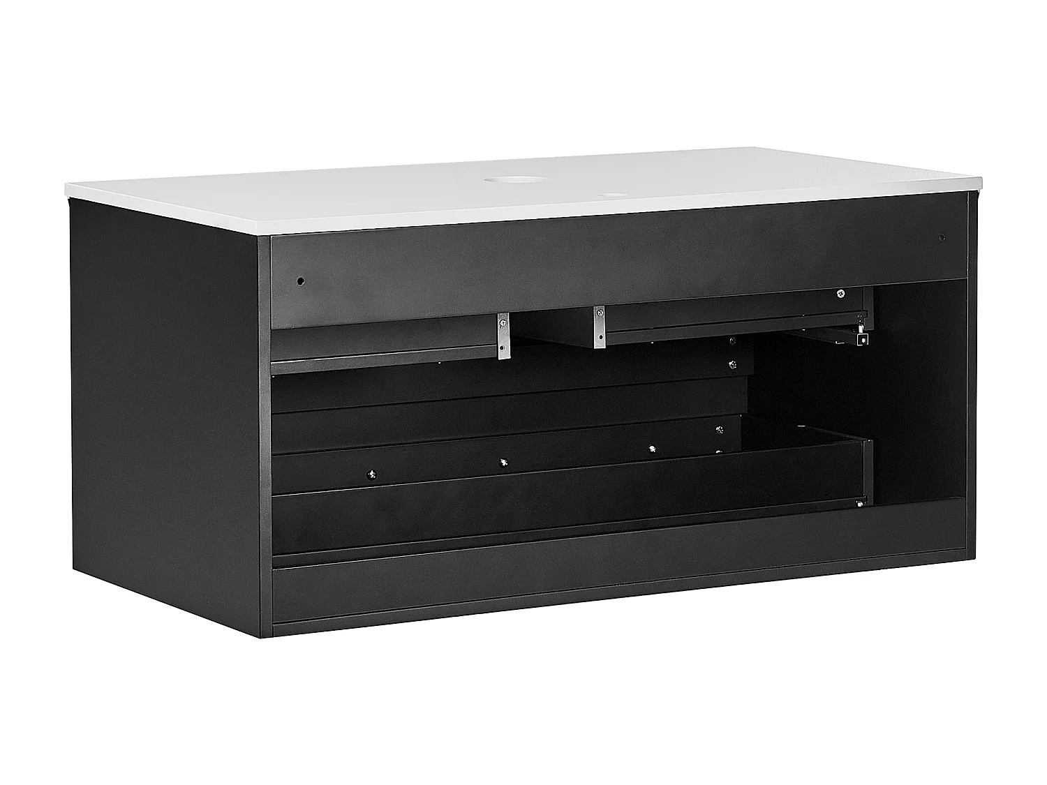 Meuble lavabo mural QUINTELA 100 cm Noir