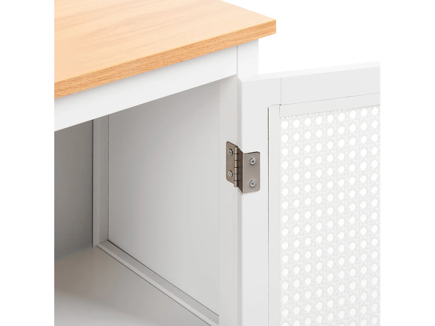 Badezimmerschrank 30 x 75 cm MDF weiß mit dekorativer Tür Beistellschrank Alamos