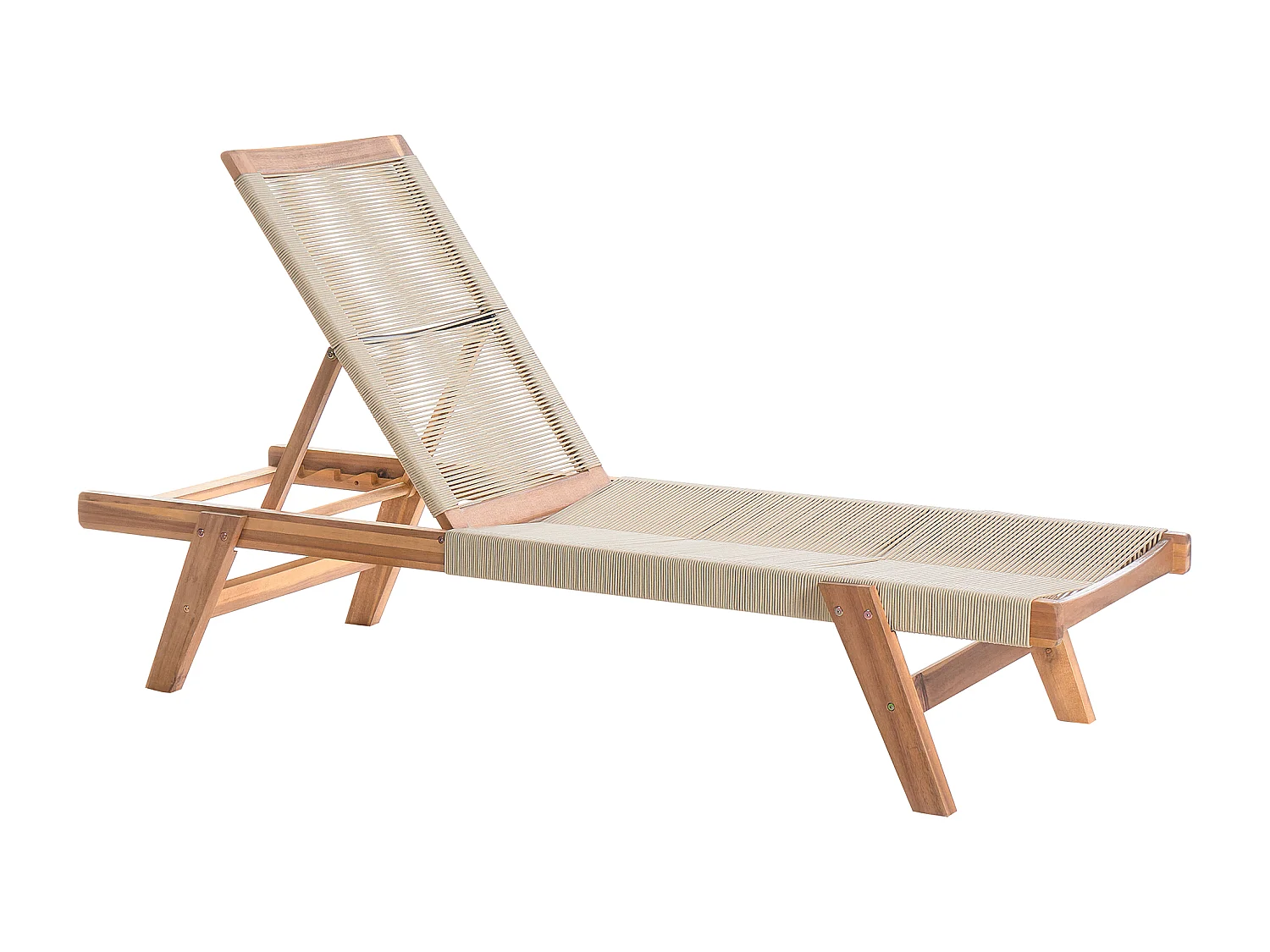 Ligstoel PROSSEDI Acaciahout Beige