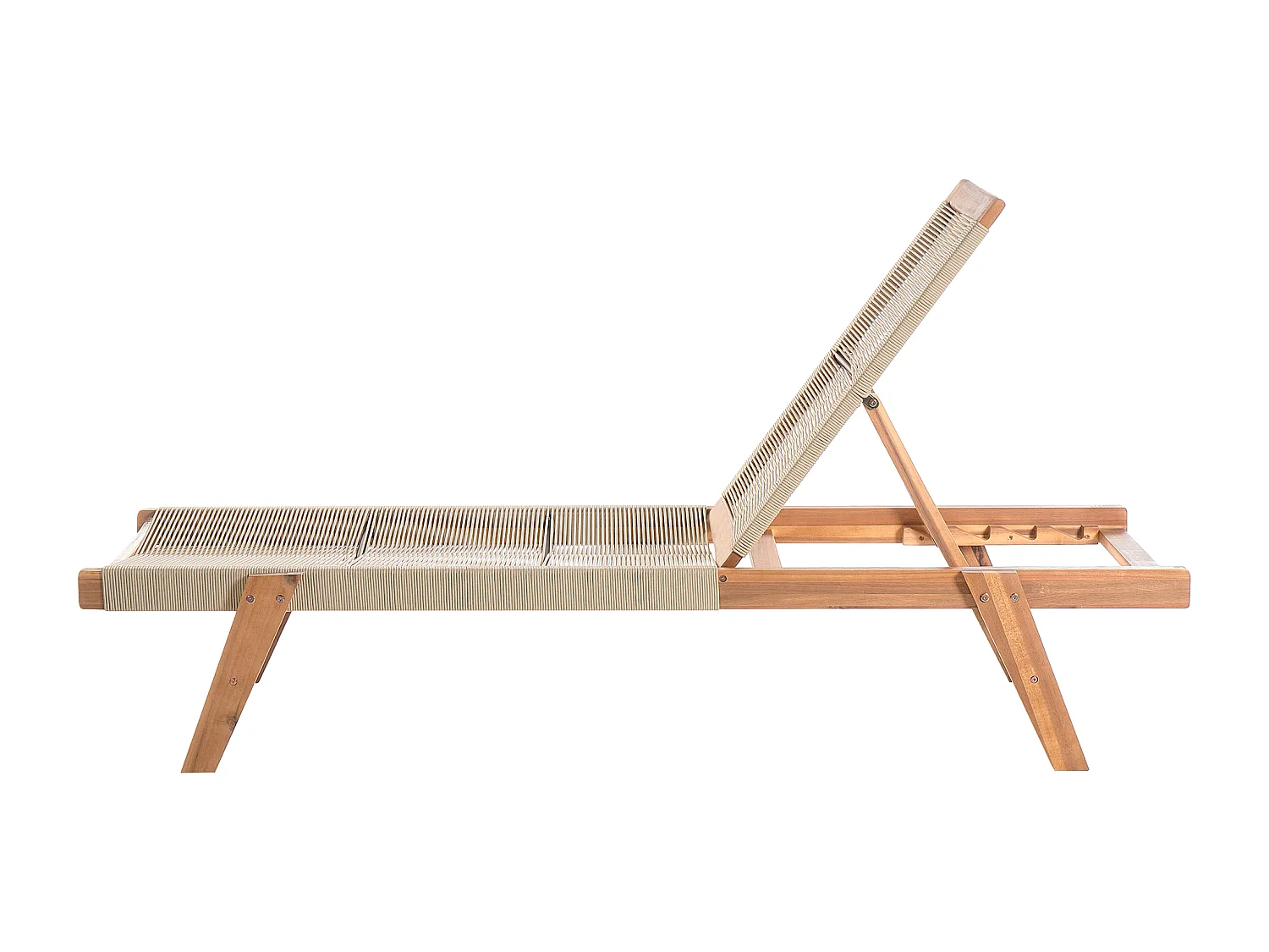 Ligstoel PROSSEDI Acaciahout Beige