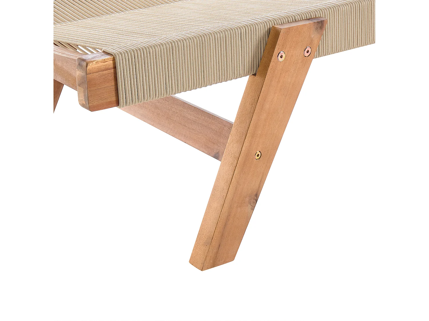 Ligstoel PROSSEDI Acaciahout Beige