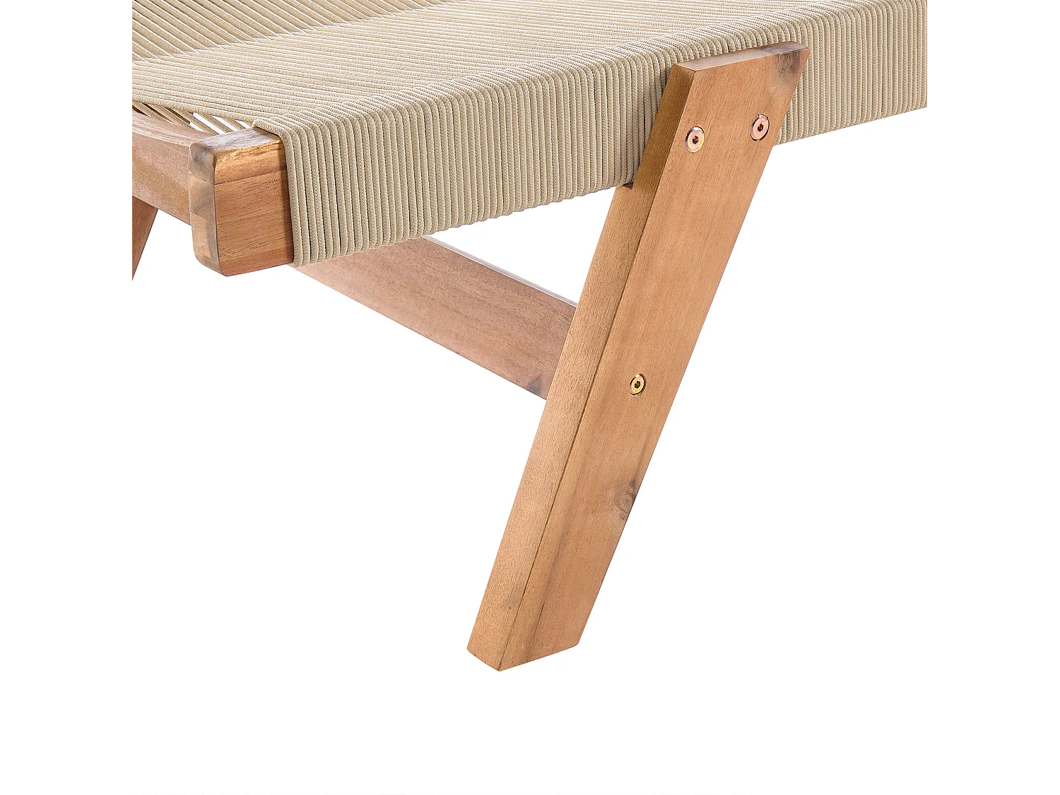 Leżak ogrodowy PROSSEDI Rozkładany Drewno akacjowe Beżowy