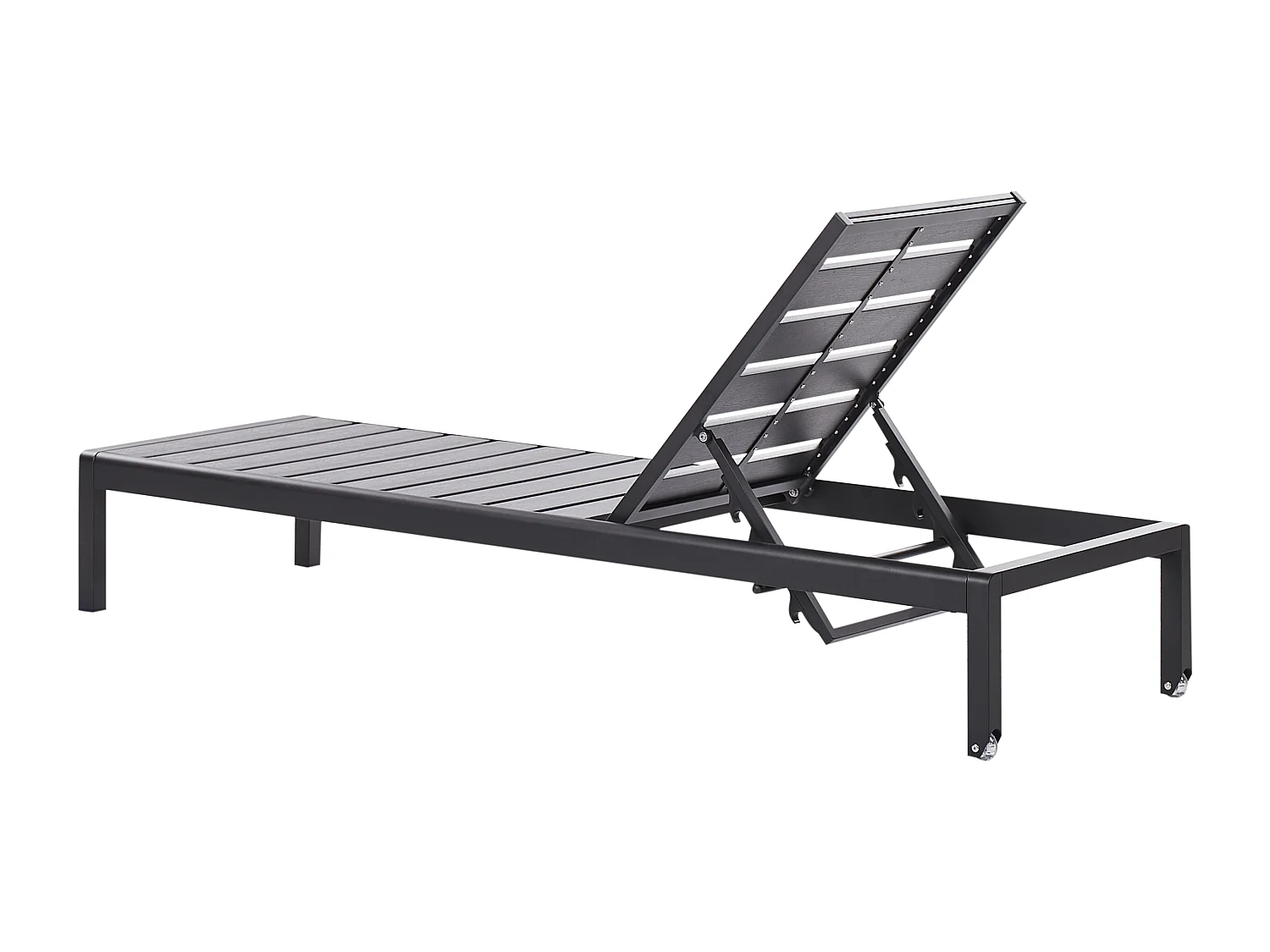 Praktische Gartenliege Kunstholz verstellbare Rückenlehne schwarz Nardo