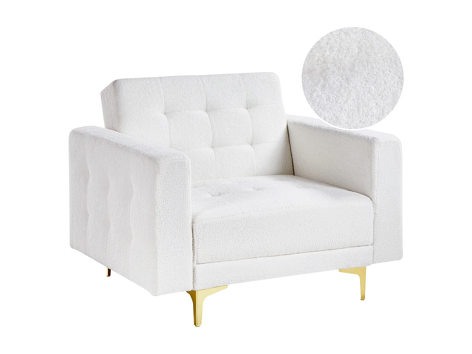 Fauteuil ABERDEEN Bouclé Blanc cassé
