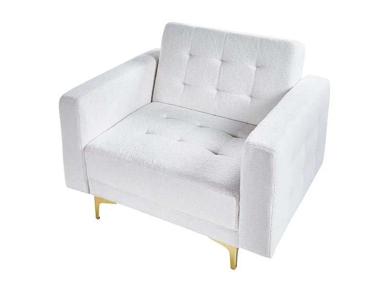 Fauteuil ABERDEEN Bouclé Blanc cassé