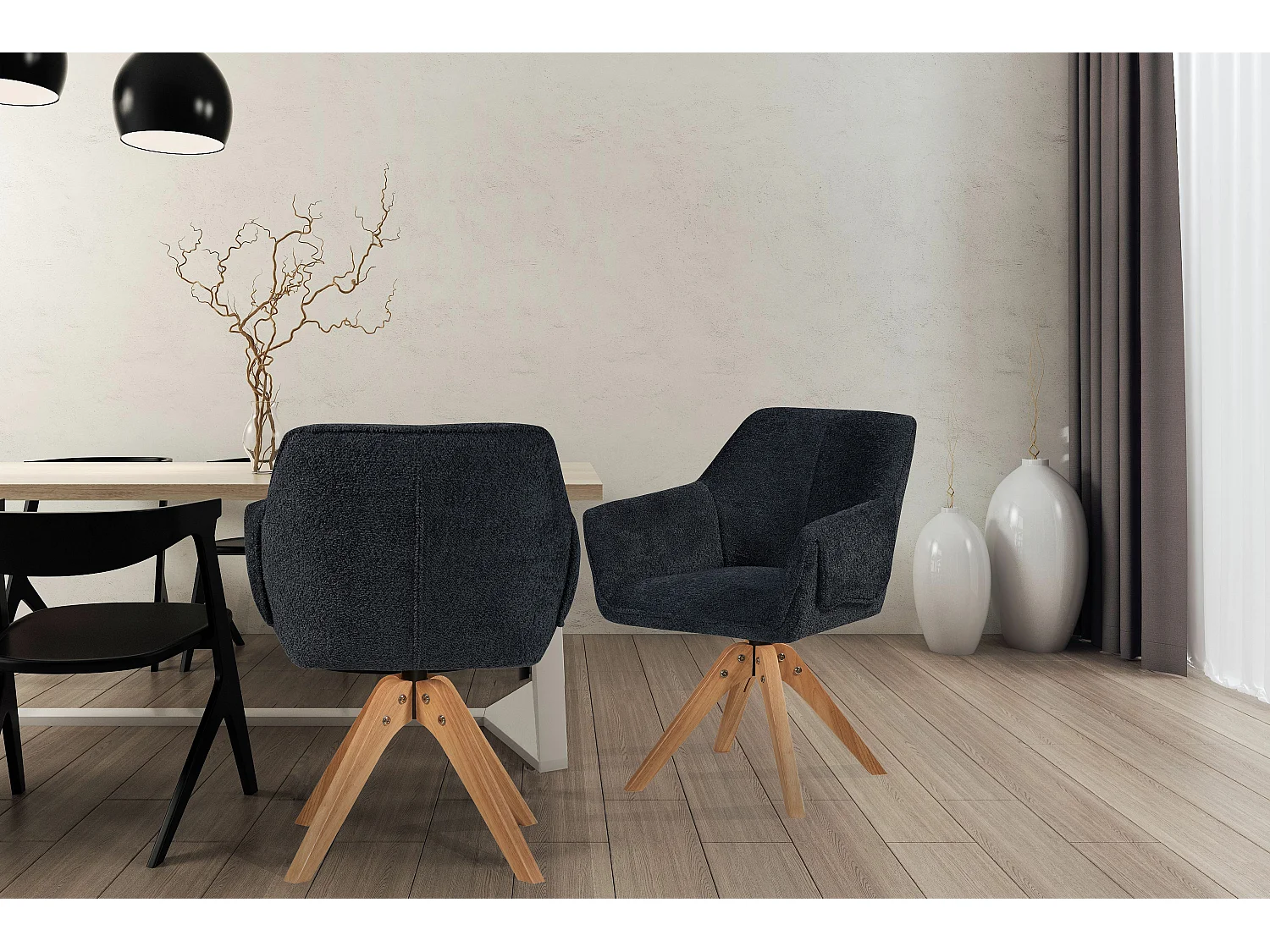 Chaise de salle à manger Dian - Anthracite