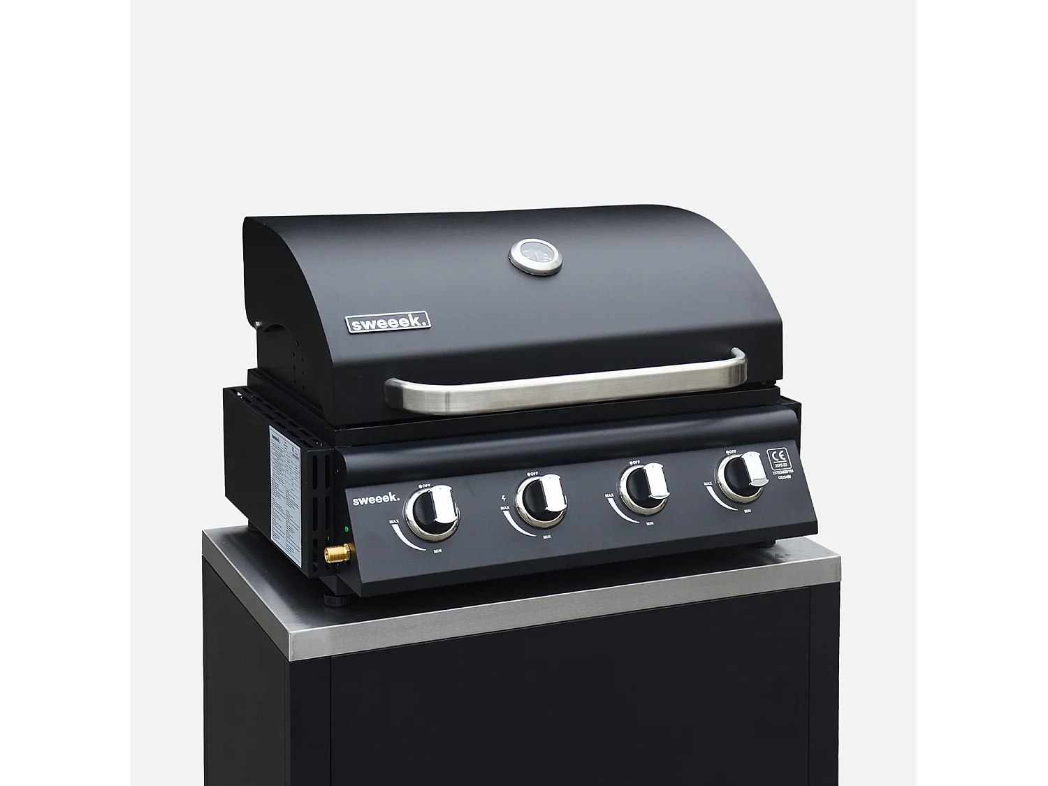 Barbecue a gas a 4 bruciatori, nero