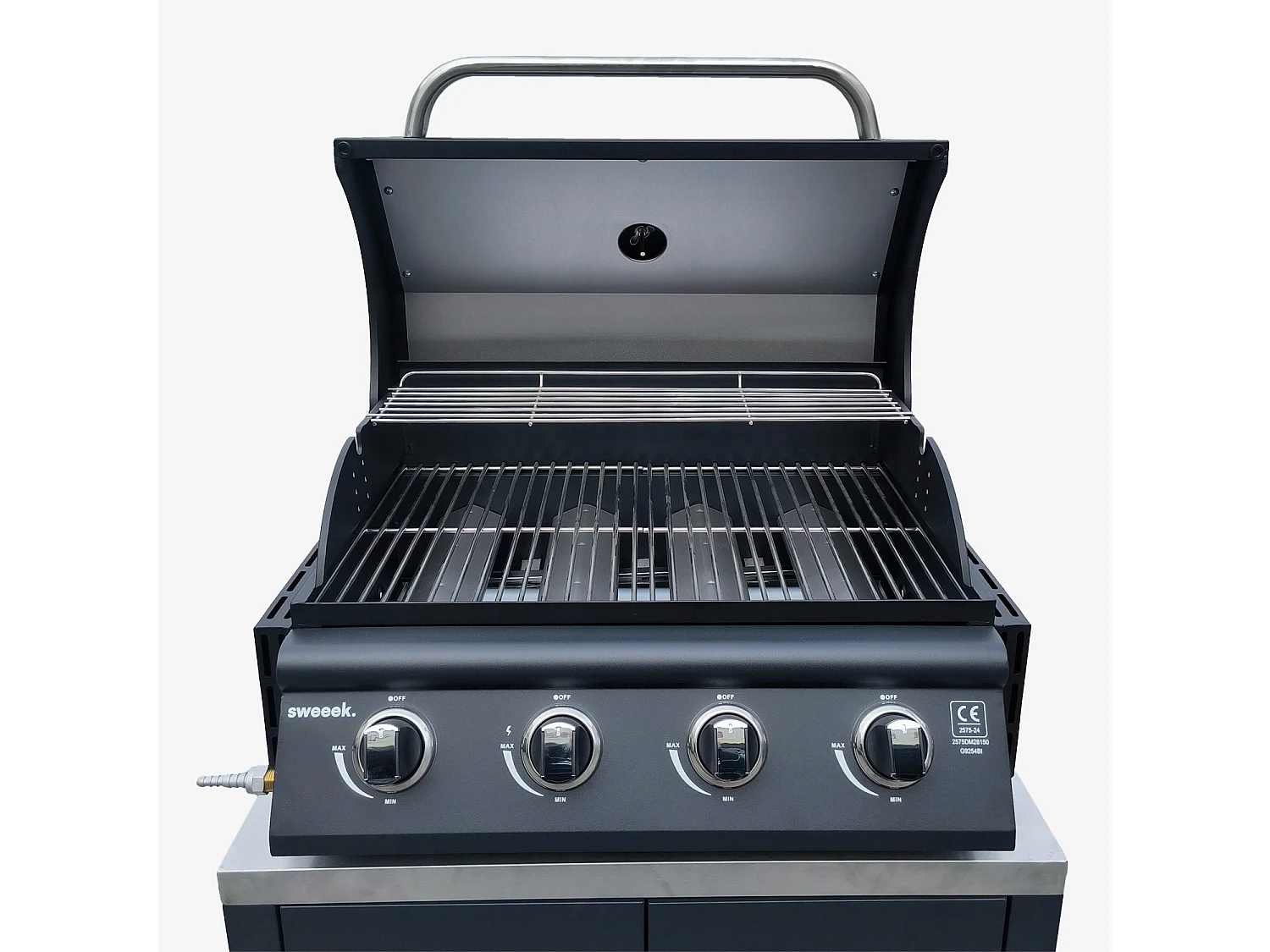 Barbecue a gas a 4 bruciatori, nero
