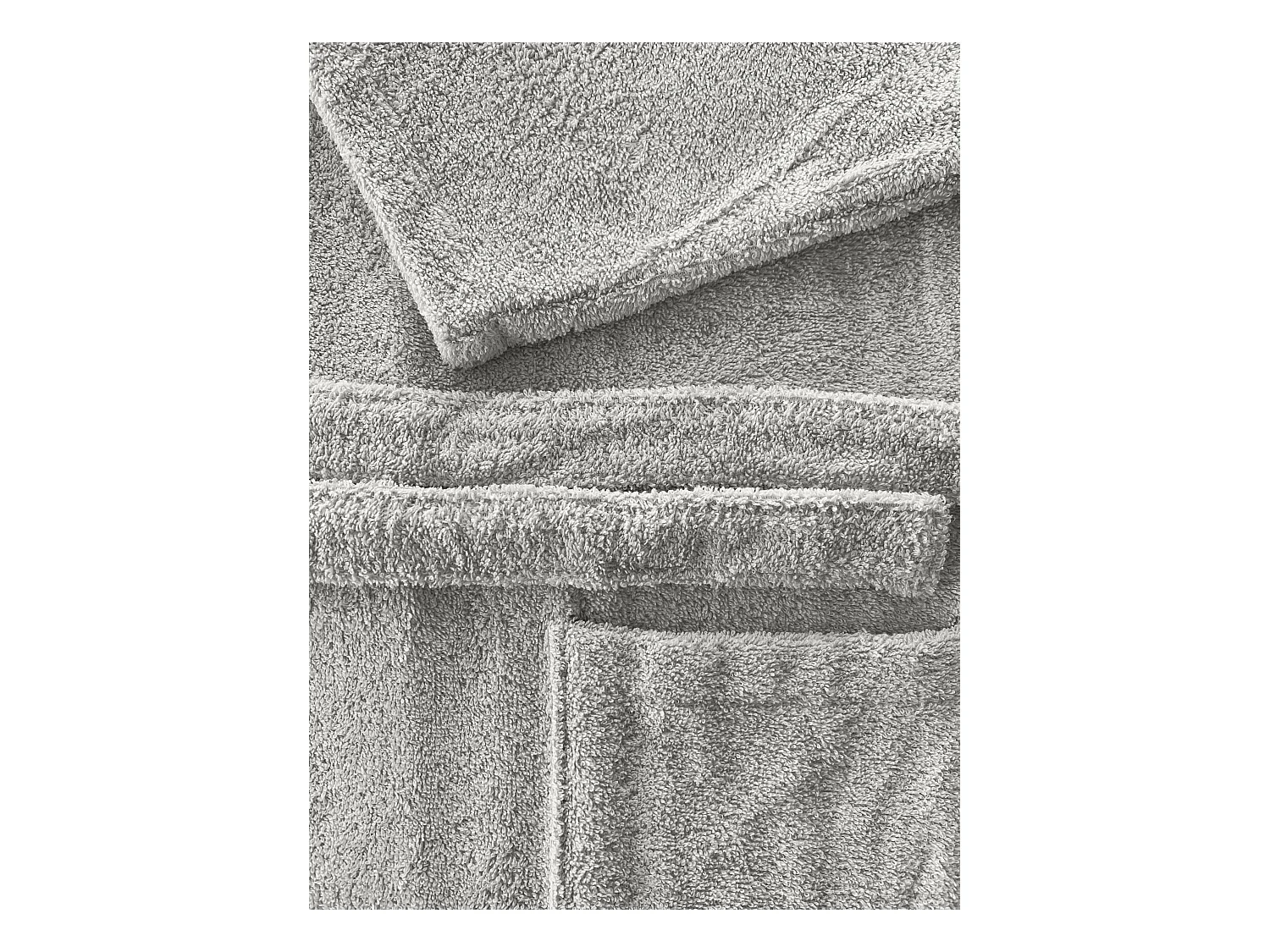 Unisex-Bademantel – 100 % Baumwolle – Frottee-Bademantel – Weiß – L
