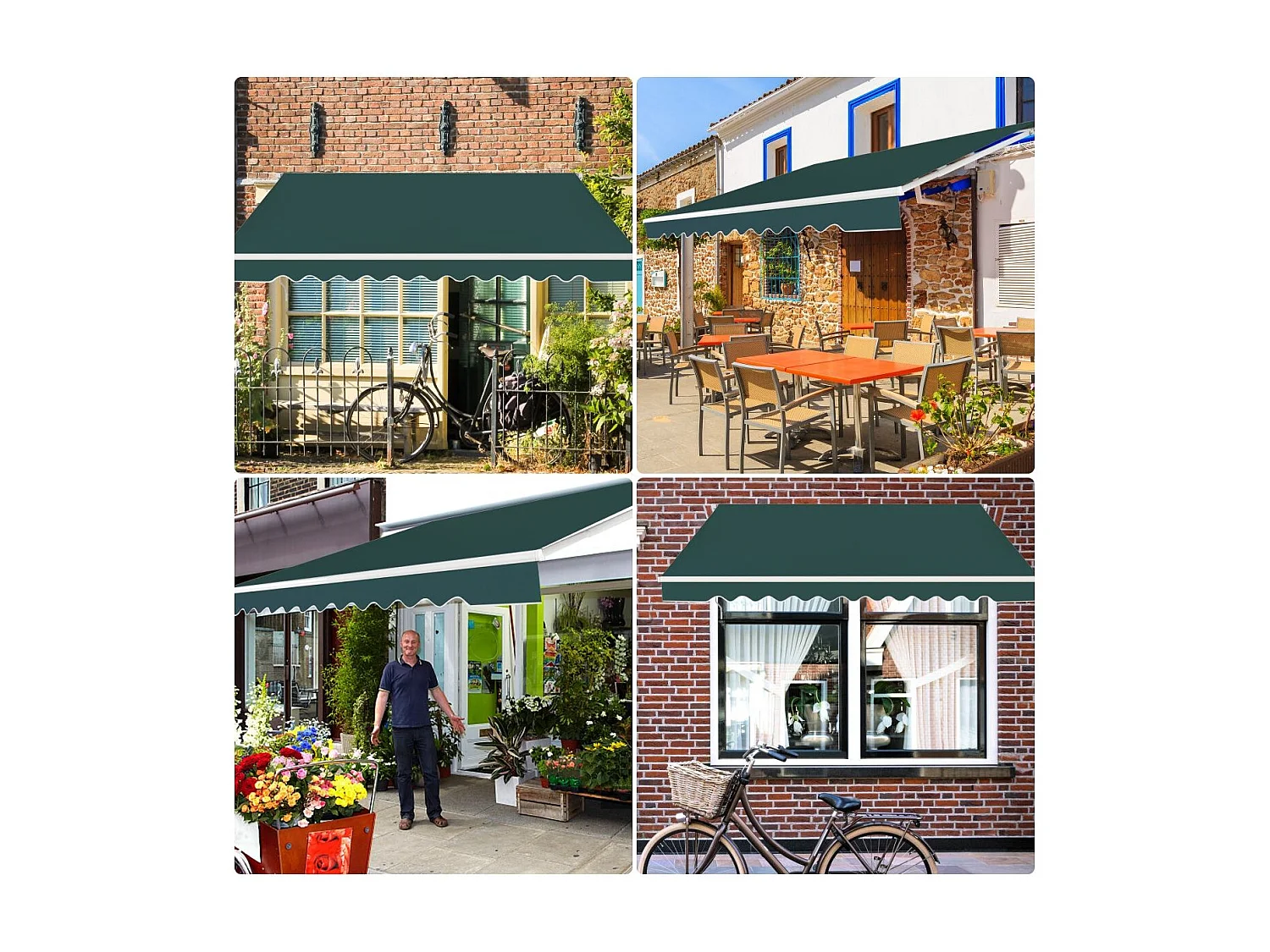 Store Banne de Balcon Rétractable 3,6 X 3M avec Tissu et velours Résistant aux UV et à l'Eau, Cadre en Aluminium Angle Réglable 5-35°