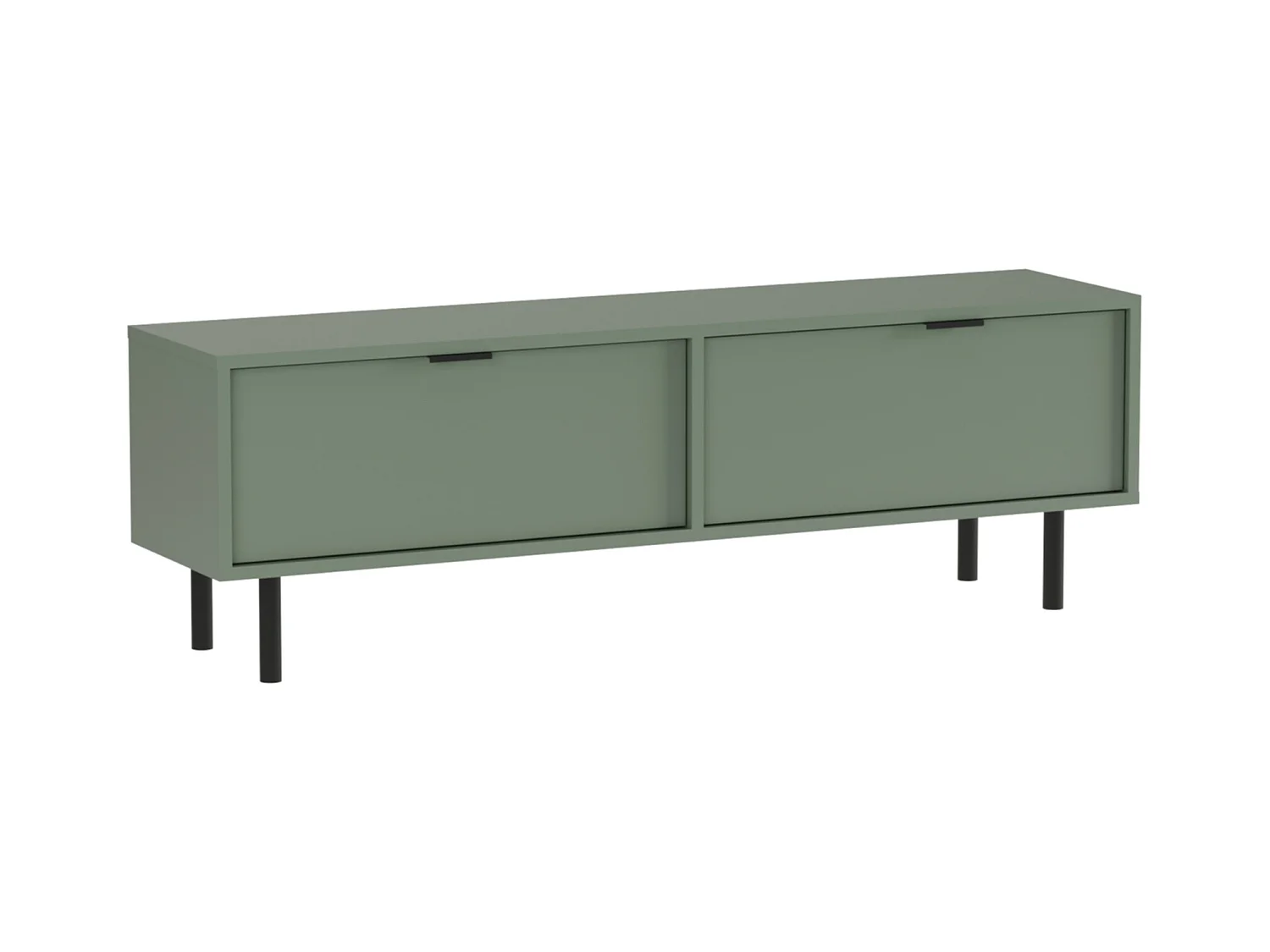 TV-Schrank WENA, glatte Fronten, mit Metallfüßen, Aura, 140x30x33 cm, Grün
