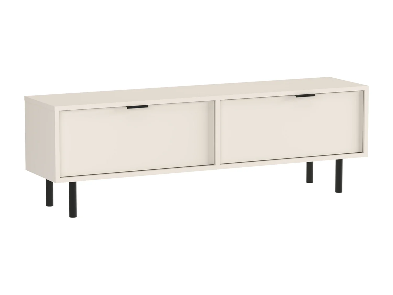 Meuble de télévision WENA, fronts lisses, avec pieds en métal, Aura, 140x30x33 cm, Cachemire