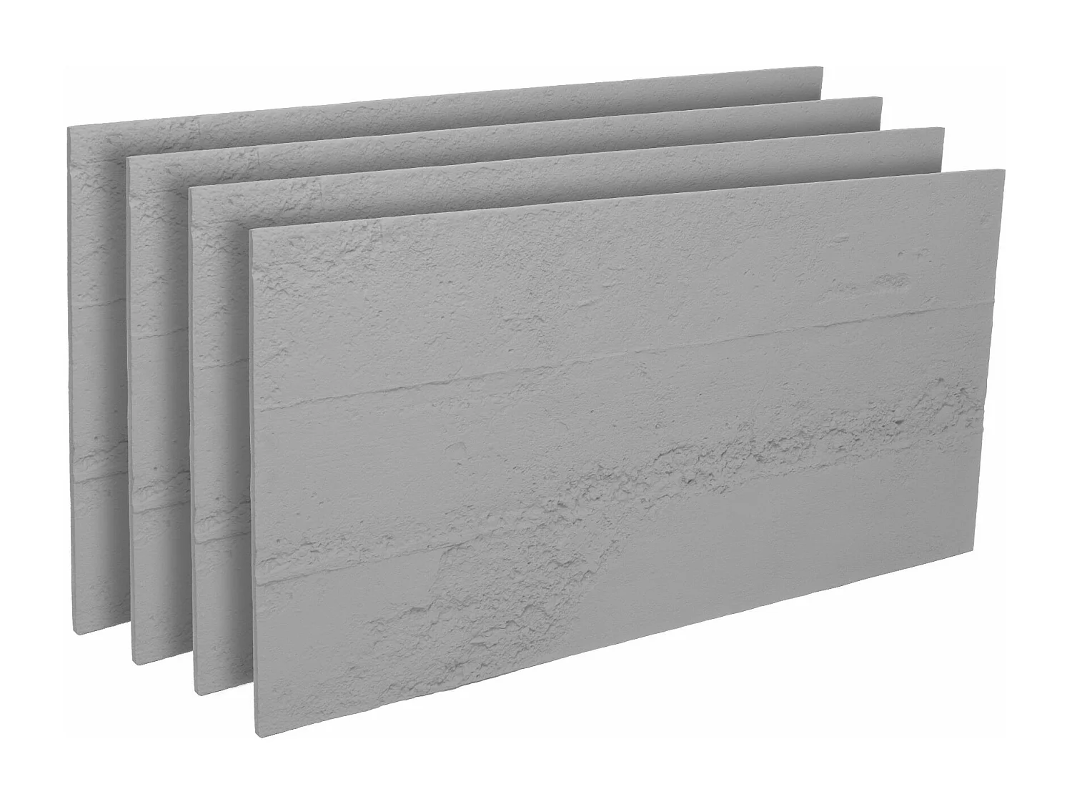 Malaisie - Lot de 4 panneaux muraux décoratifs 3D 120x60x1 cm effet béton PU Gris