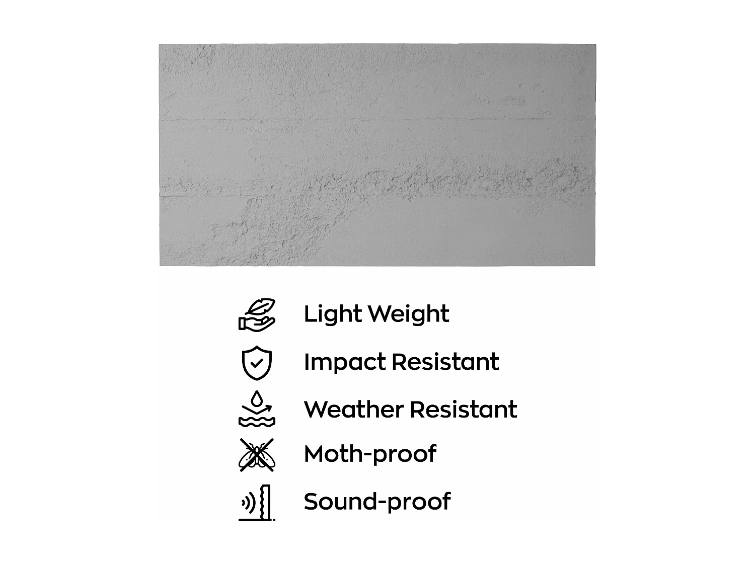 Malaisie - Lot de 4 panneaux muraux décoratifs 3D 120x60x1 cm effet béton PU Gris