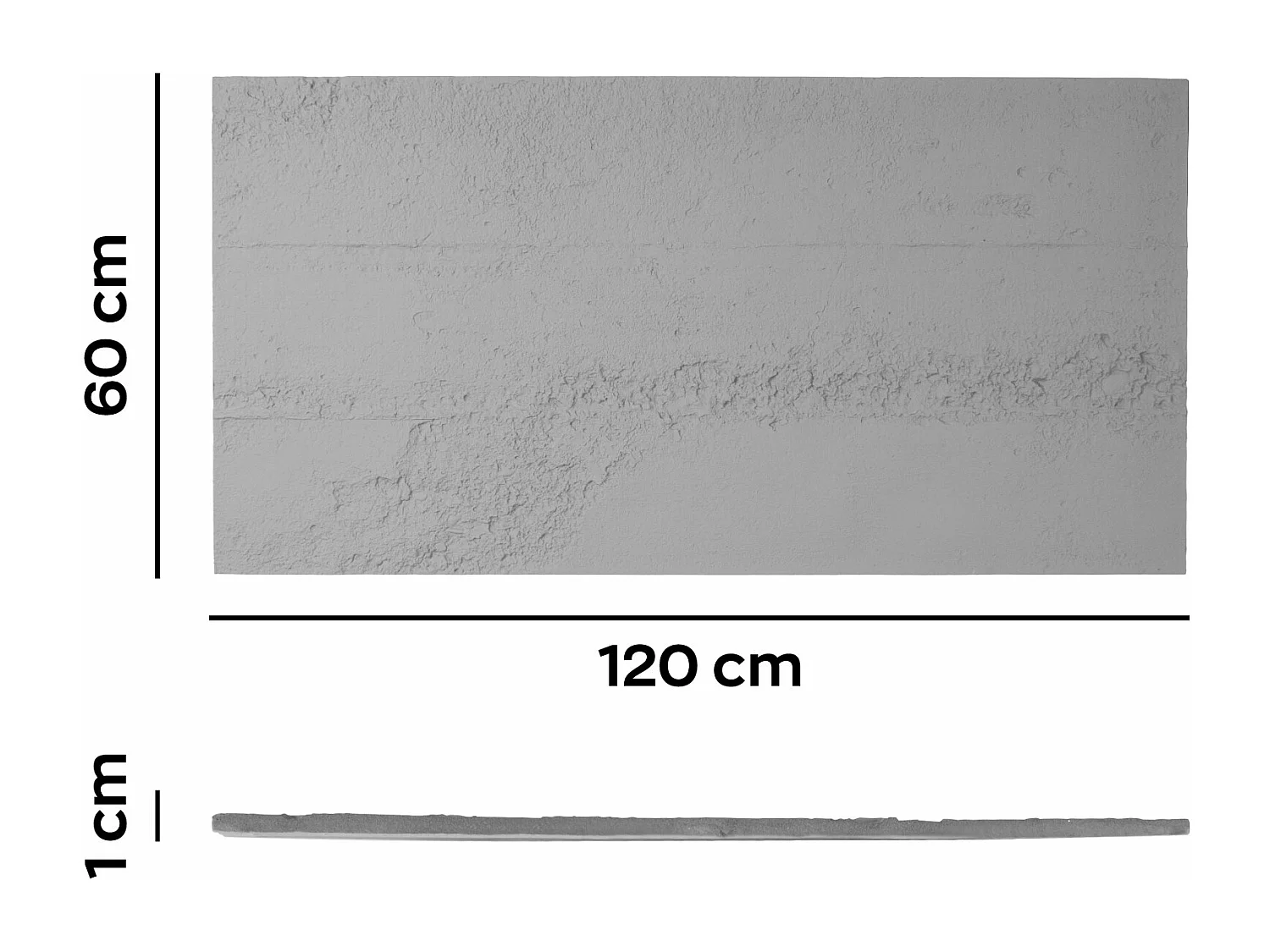 Malaisie - Lot de 4 panneaux muraux décoratifs 3D 120x60x1 cm effet béton PU Gris