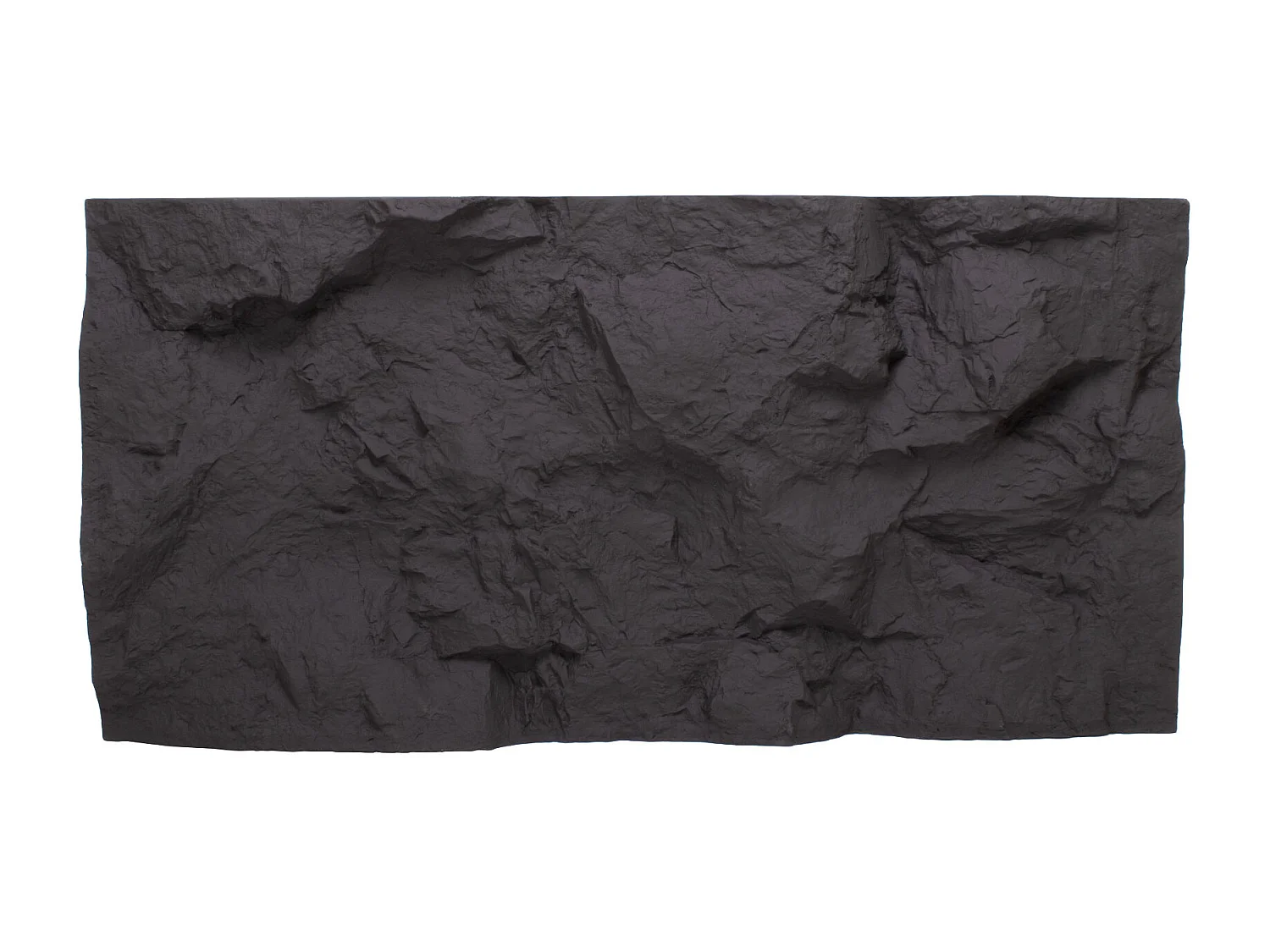 Rushmore - Lot de 2 panneaux muraux décoratifs 3D 120x60x9 cm effet pierre en PU Anthracite Grey