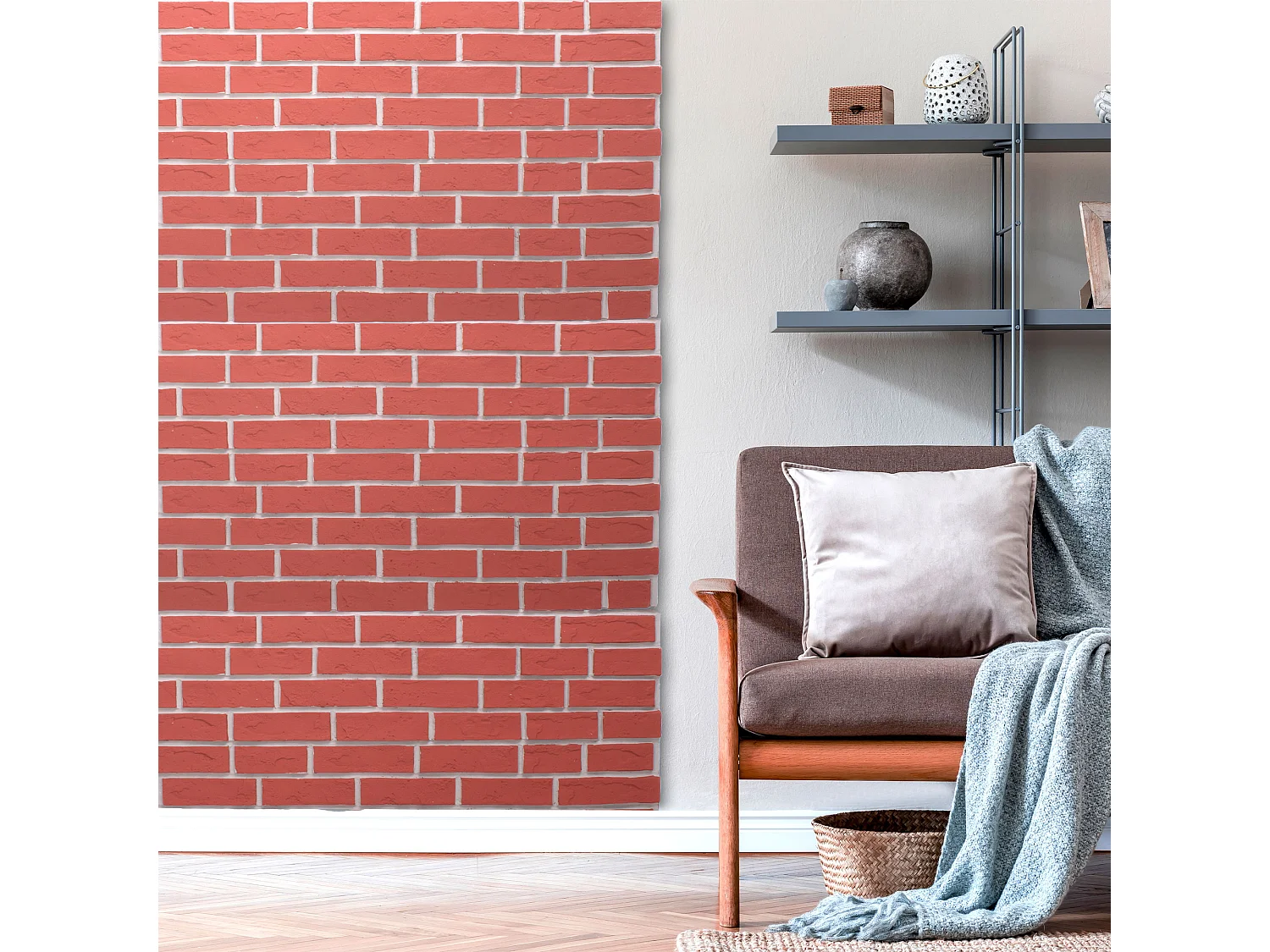 Bricklane - Lote de 2 paneles murales decorativos 3D 120x60x2 cm PU Efecto Ladrillo Rojo