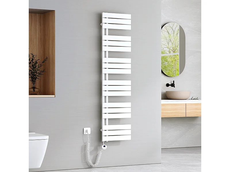 EMKE Elektrische Handdoekradiator - Glanzend Wit - 160x40 cm - 800W - Badkamer Radiator
