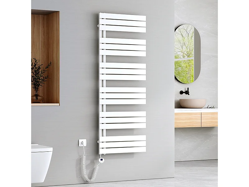 EMKE Elektrische Handdoekradiator - Glanzend Wit - 160x60 cm - 1000W - Badkamer Radiator