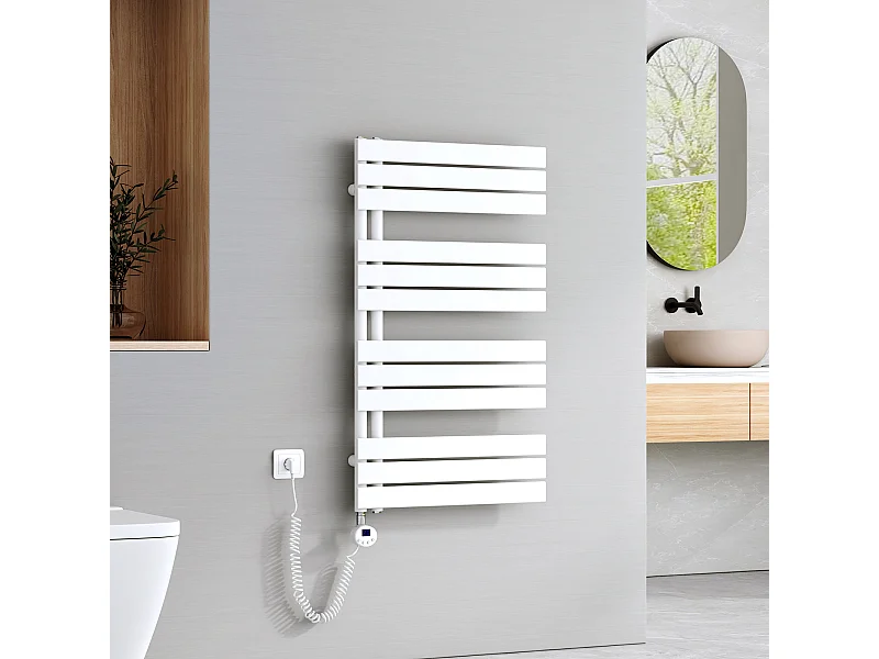 EMKE Elektrische Handdoekradiator - Glanzend Wit - 104x60 cm - 600W - Badkamer Radiator