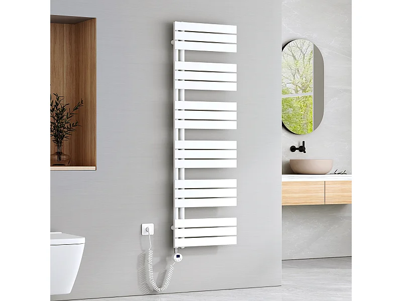 EMKE Elektrische Handdoekradiator - Glanzend Wit - 160x50 cm - 1000W - Badkamer Radiator