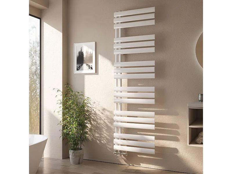 EMKE Handdoekradiator, zijaansluiting, Wit, 174 x 50 cm, 683 Watt