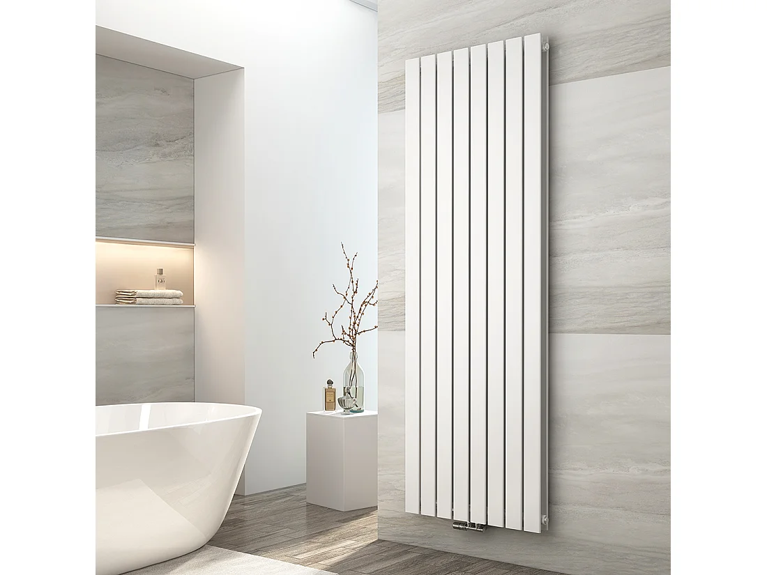 EMKE Radiator - Plat Design - Glanzend Wit - 160x30 cm - 557 W - Kolomradiator Vertical - Verwarming voor Alle Ruimtes