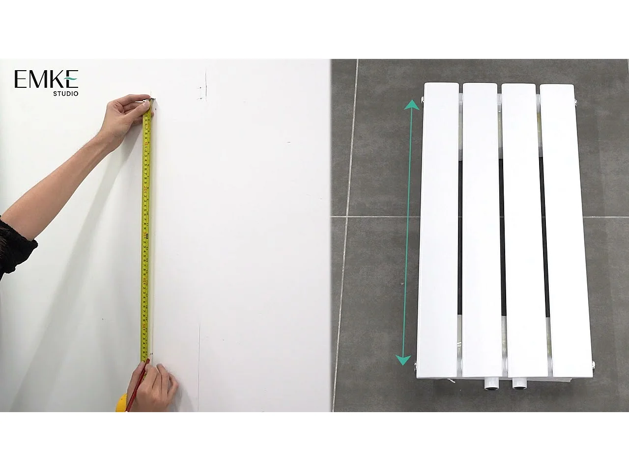 EMKE Radiateur à Eau Chaude, Radiateur plat seule couche connexion centrale, Blanc 90x30cm