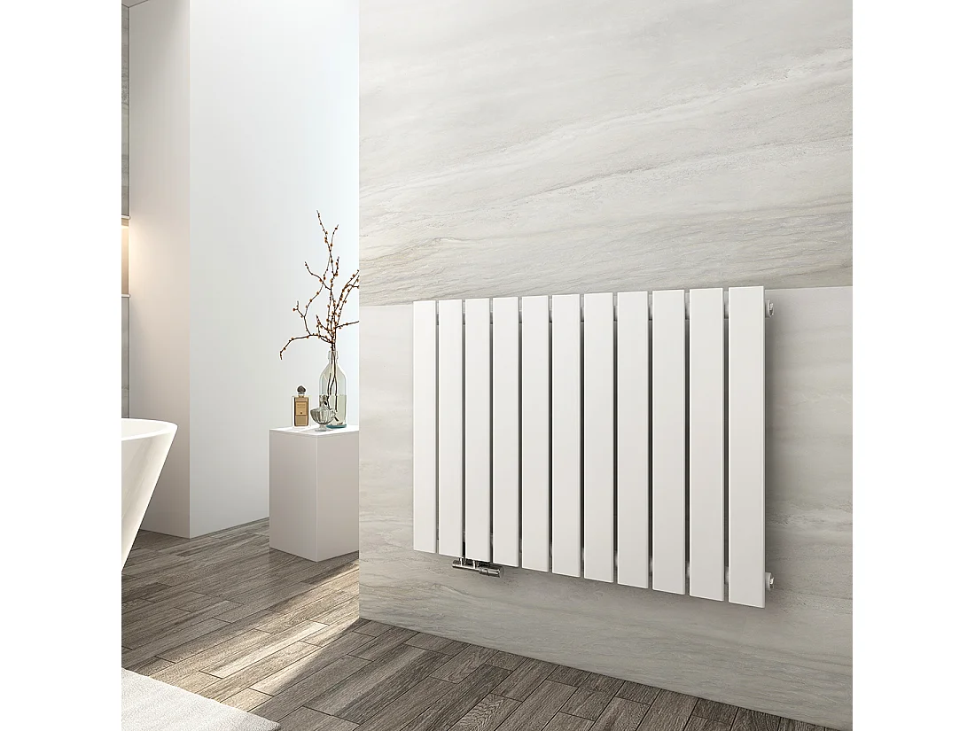 EMKE Radiator - Plat Design - Glanzend Wit - 63x85 cm - 618 W - Kolomradiator Vertical - Verwarming voor Alle Ruimtes