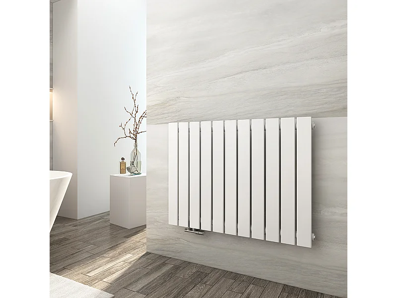 EMKE Radiator - Plat Design - Glanzend Wit - 63x85 cm - 618 W - Kolomradiator Vertical - Verwarming voor Alle Ruimtes