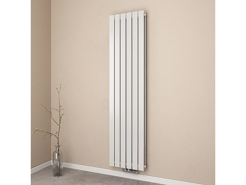 EMKE Radiateur eau chaude en acier Tube Plat Radiateur Mural Blanc 180x45cm 948W Double Couche
