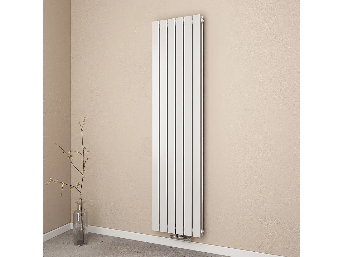 EMKE Radiator - Dubbel-Laags Plat - Glanzend Wit - 180x46 cm - 1670 W - Kolomradiator Vertical - Verwarming voor Alle Ruimtes