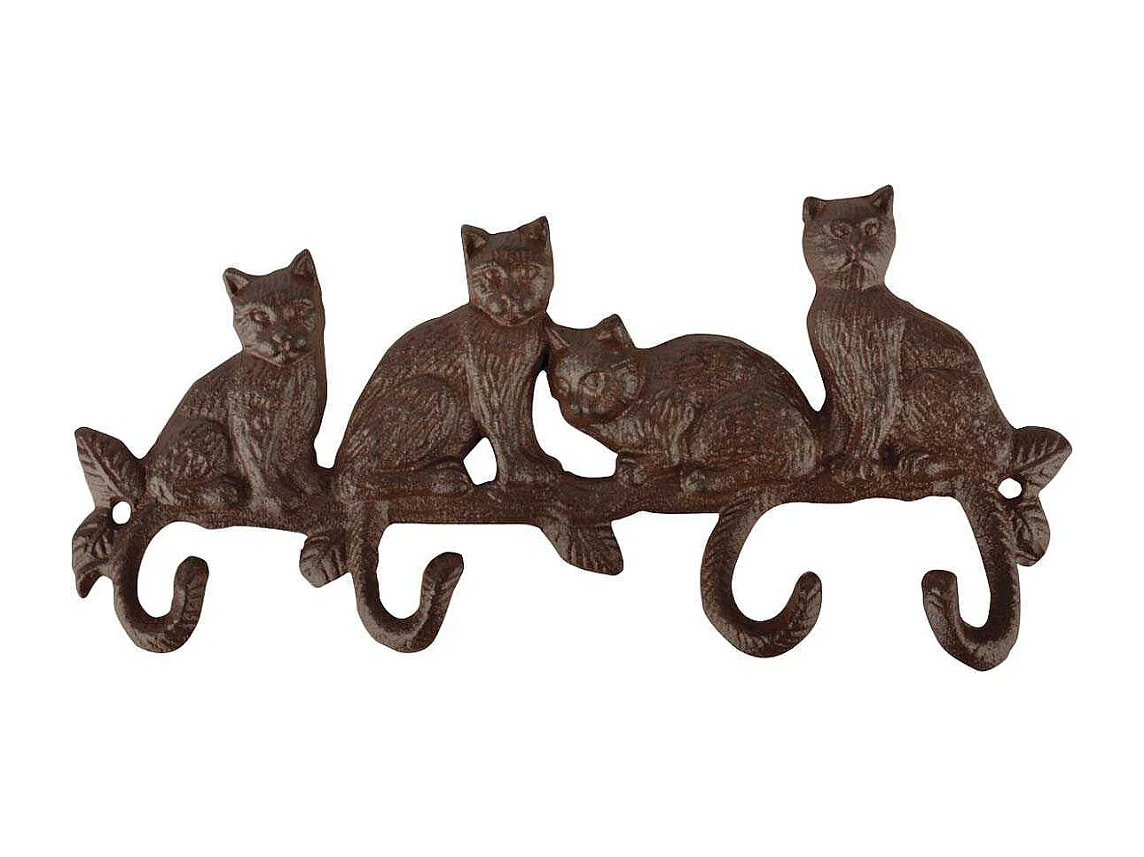 Patère 4 crochets en fonte chats