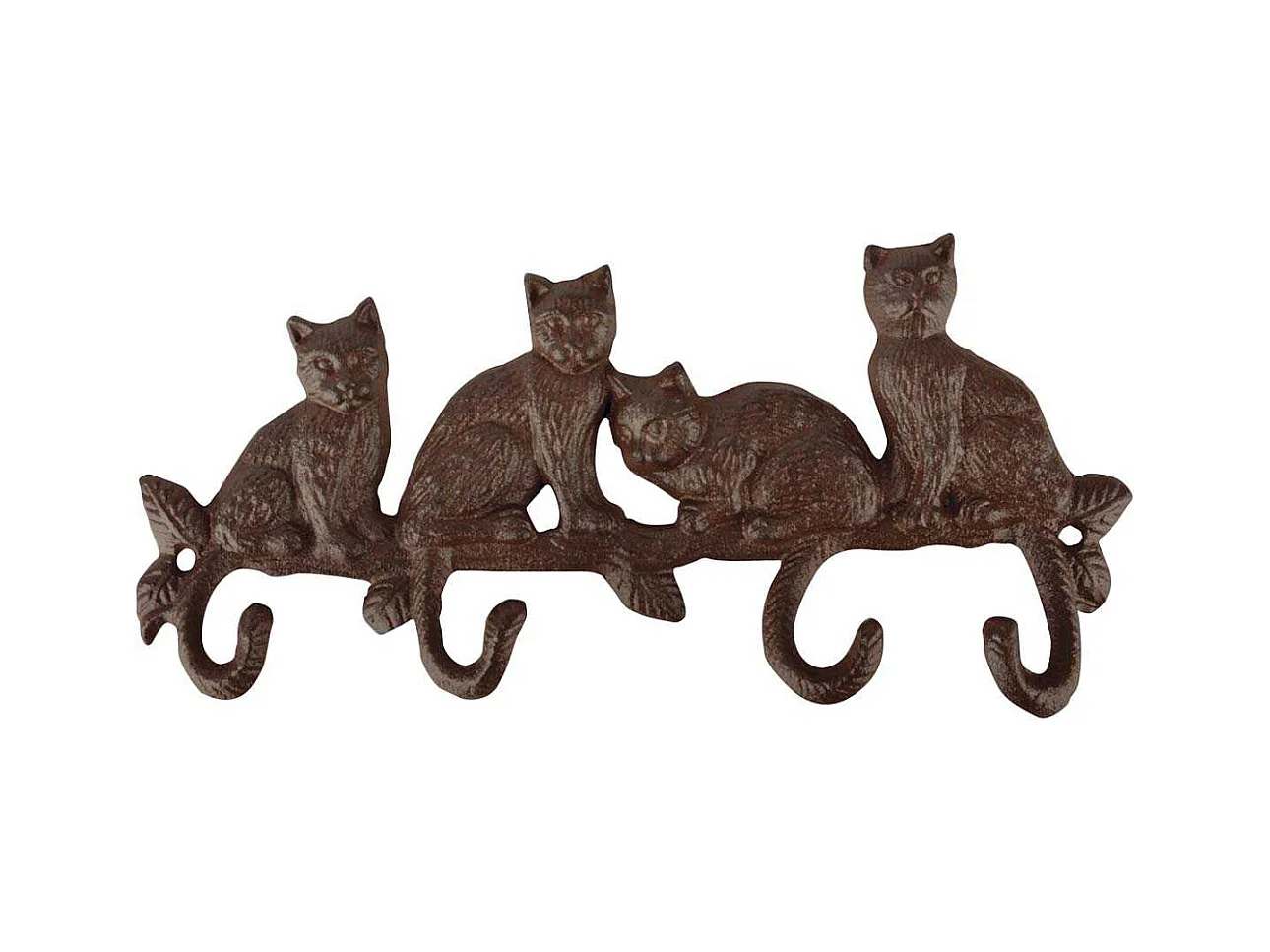 Patère 4 crochets en fonte chats