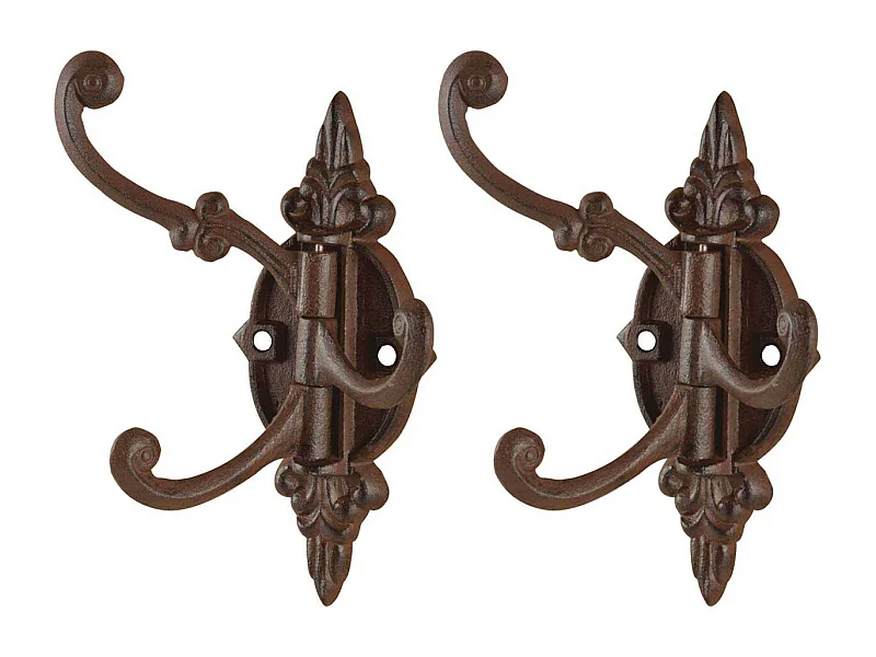 Crochet multipositions pivotant en fonte L : 9,3 x 13,2 x 22,7 cm