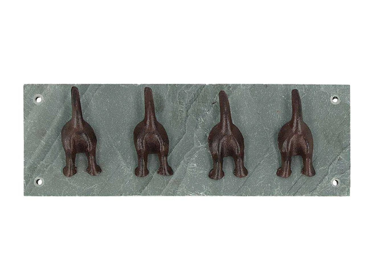 Patère en ardoise et fonte Chiens