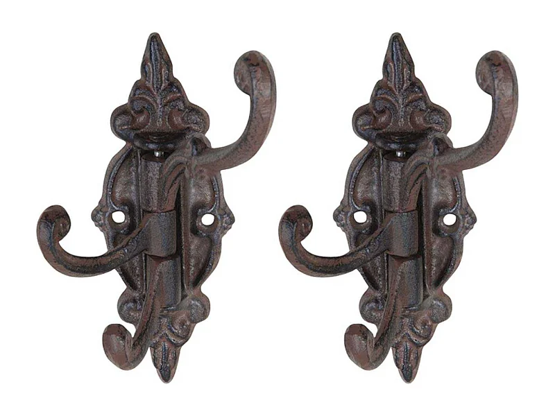 Crochet multipositions pivotant en fonte S : 5,7 x 9,3 x 14,2 cm