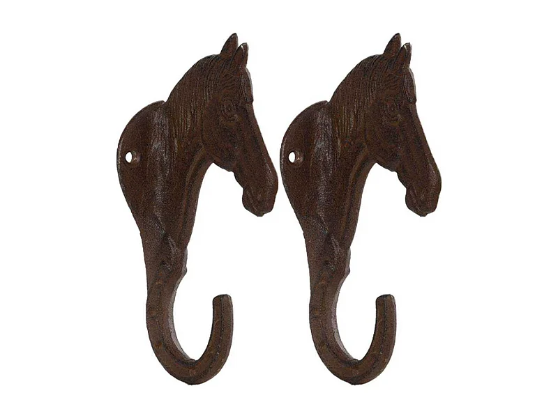 Crochet en fonte Cheval Lot de 2