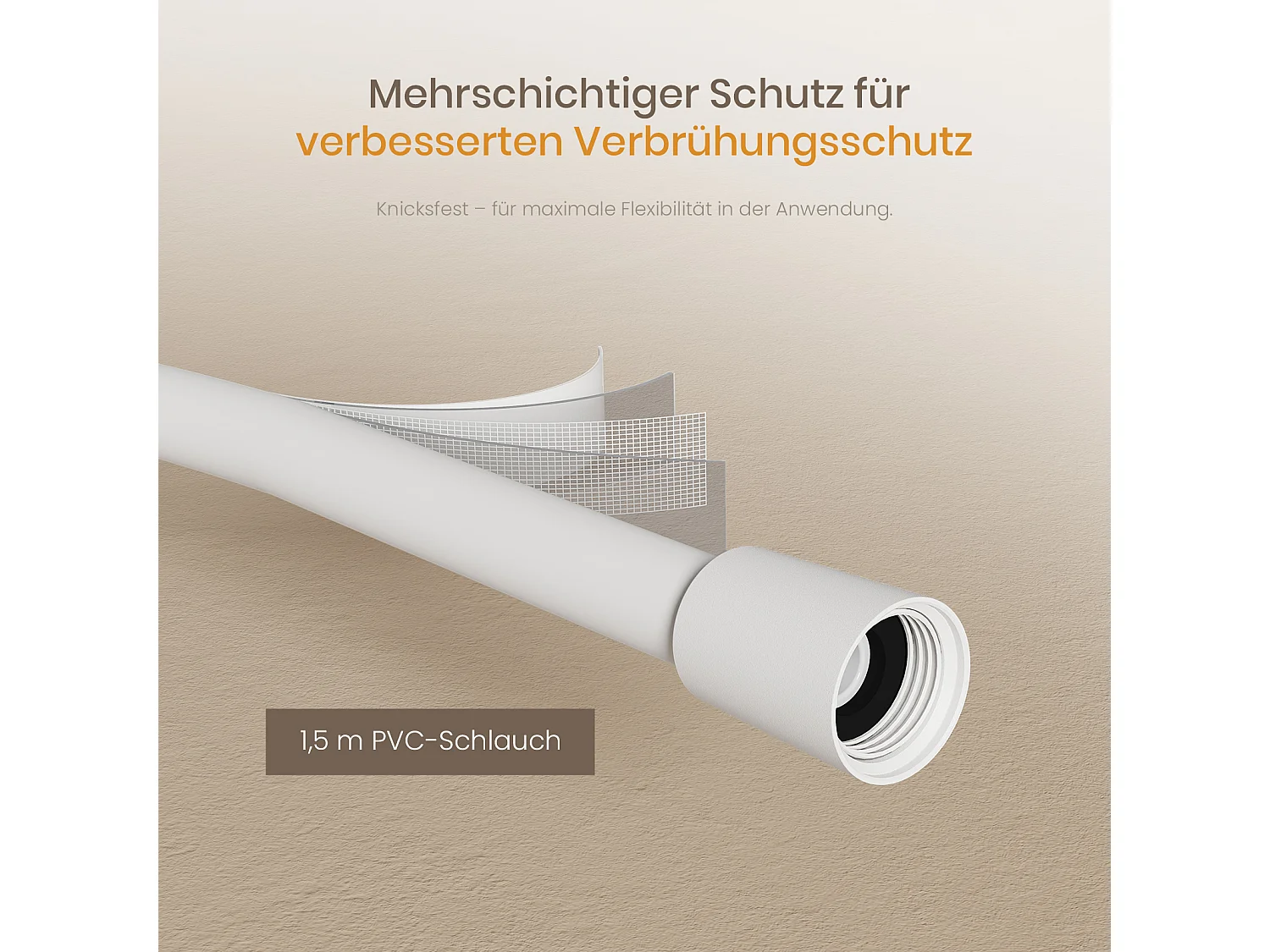 EMKE Thermostatische douchestang – Mat wit, verstelbare waterstroom, gescheiden minimalistisch ontwerp, handdouche met 3 functies, doucheset